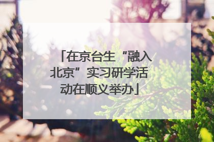 在京台生“融入北京”实习研学活动在顺义举办