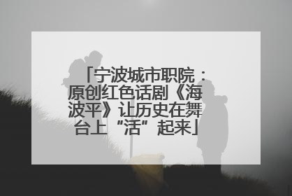 宁波城市职院：原创红色话剧《海波平》让历史在舞台上“活”起来