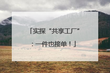 实探“共享工厂”：一件也接单！