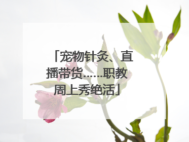 宠物针灸、直播带货……职教周上秀绝活