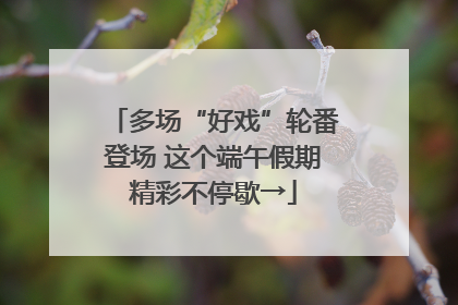 多场“好戏”轮番登场 这个端午假期精彩不停歇→
