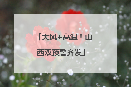 大风+高温！山西双预警齐发