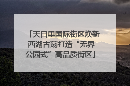 天目里国际街区焕新 西湖古荡打造“无界公园式”高品质街区