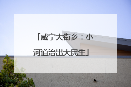 威宁大街乡：小河道治出大民生