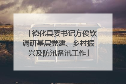德化县委书记方俊钦调研基层党建、乡村振兴及防汛备汛工作