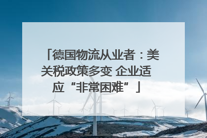 德国物流从业者：美关税政策多变 企业适应“非常困难”