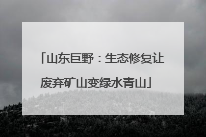 山东巨野：生态修复让废弃矿山变绿水青山
