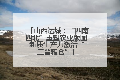 山西运城：“四南四北”重塑农业版图 新质生产力激活“三晋粮仓”