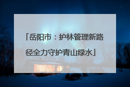 岳阳市：护林管理新路径全力守护青山绿水