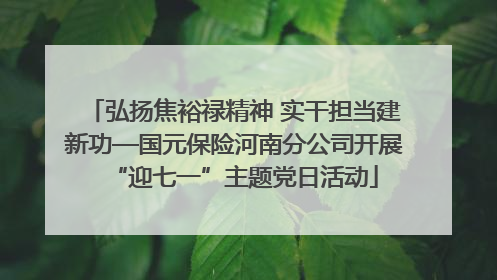 弘扬焦裕禄精神 实干担当建新功—国元保险河南分公司开展“迎七一”主题党日活动