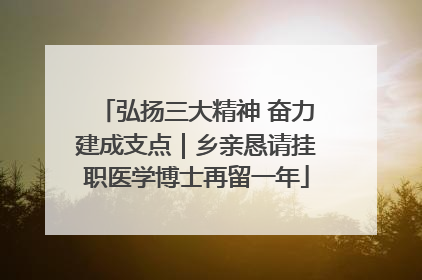 弘扬三大精神 奋力建成支点｜乡亲恳请挂职医学博士再留一年
