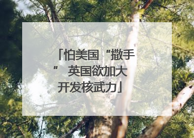 怕美国“撒手” 英国欲加大开发核武力