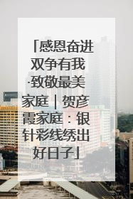 感恩奋进 双争有我·致敬最美家庭｜贺彦霞家庭：银针彩线绣出好日子