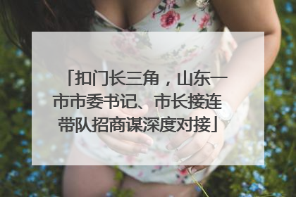 扣门长三角，山东一市市委书记、市长接连带队招商谋深度对接