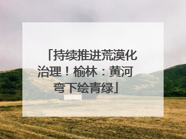 持续推进荒漠化治理！榆林：黄河弯下绘青绿