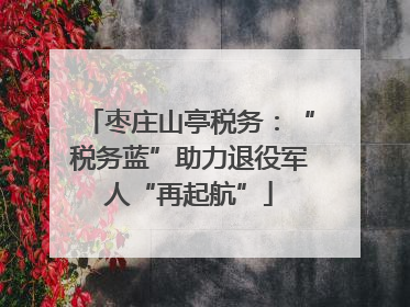 枣庄山亭税务：“税务蓝”助力退役军人“再起航”