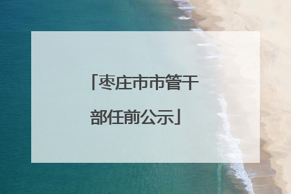 枣庄市市管干部任前公示