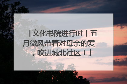 文化书院进行时丨五月微风带着对母亲的爱，吹进城北社区！