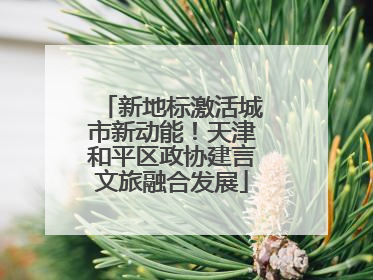 新地标激活城市新动能！天津和平区政协建言文旅融合发展