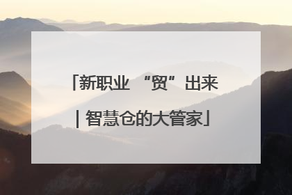 新职业 “贸”出来｜智慧仓的大管家
