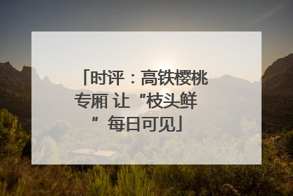 时评：高铁樱桃专厢 让“枝头鲜”每日可见