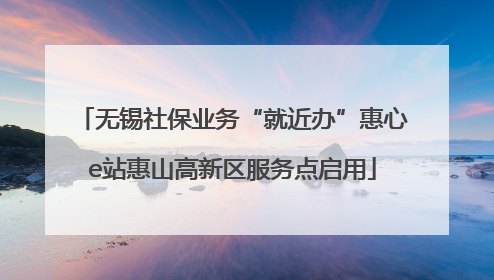 无锡社保业务“就近办”惠心e站惠山高新区服务点启用