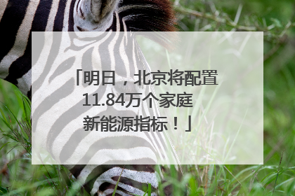 明日，北京将配置11.84万个家庭新能源指标！