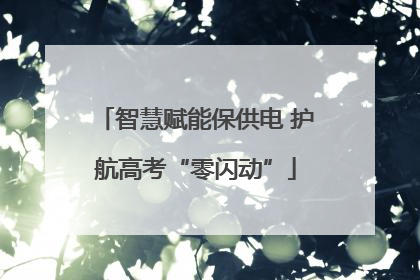 智慧赋能保供电 护航高考“零闪动”