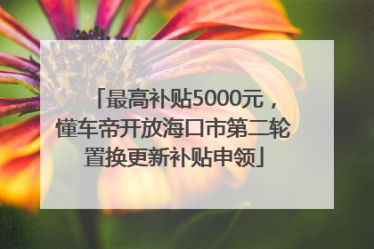 最高补贴5000元，懂车帝开放海口市第二轮置换更新补贴申领