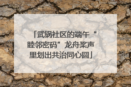 武锅社区的端午“睦邻密码”龙舟桨声里划出共治同心圆