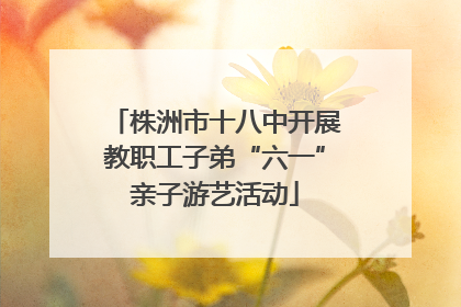 株洲市十八中开展教职工子弟“六一”亲子游艺活动
