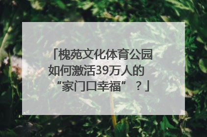槐苑文化体育公园如何激活39万人的“家门口幸福”？