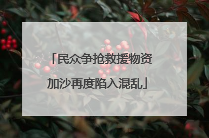 民众争抢救援物资 加沙再度陷入混乱