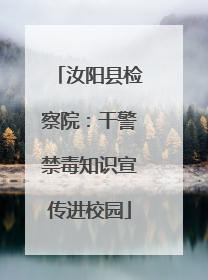 汝阳县检察院：干警禁毒知识宣传进校园