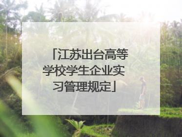 江苏出台高等学校学生企业实习管理规定