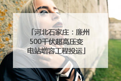 河北石家庄：廉州500千伏超高压变电站增容工程投运