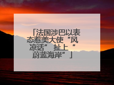 法国涉巴以表态惹美大使“风凉话” 扯上“蔚蓝海岸”
