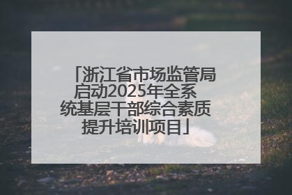 浙江省市场监管局启动2025年全系统基层干部综合素质提升培训项目