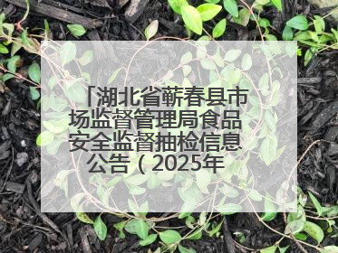 湖北省蕲春县市场监督管理局食品安全监督抽检信息公告（2025年第2期）
