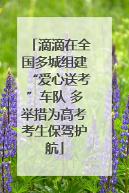 滴滴在全国多城组建“爱心送考”车队 多举措为高考考生保驾护航