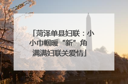 菏泽单县妇联：小小巾帼暖“新”角 满满妇联关爱情