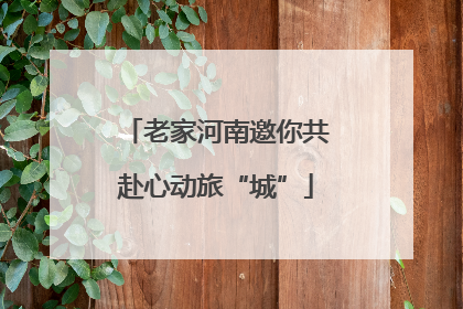 老家河南邀你共赴心动旅“城”