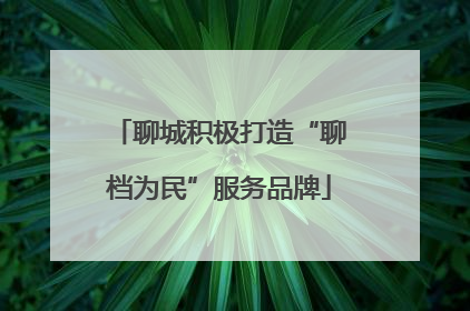 聊城积极打造“聊档为民”服务品牌