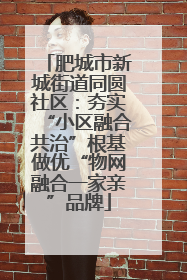 肥城市新城街道同圆社区：夯实“小区融合共治”根基做优“物网融合一家亲”品牌