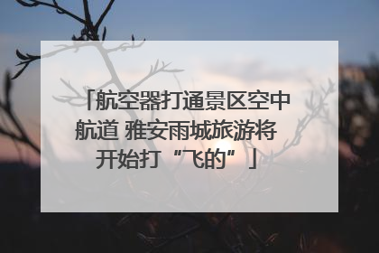 航空器打通景区空中航道 雅安雨城旅游将开始打“飞的”