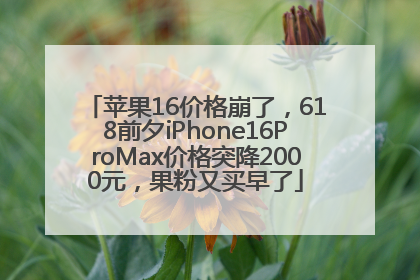 苹果16价格崩了，618前夕iPhone16ProMax价格突降2000元，果粉又买早了