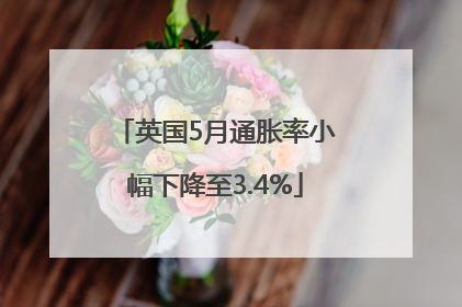 英国5月通胀率小幅下降至3.4%