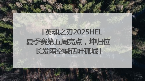 英魂之刃2025HEL夏季赛第五周亮点，坤归位长发隔空喊话叶孤城