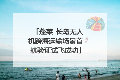 蓬莱-长岛无人机跨海运输场景首航验证试飞成功
