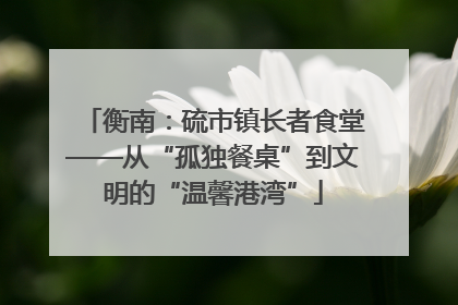 衡南：硫市镇长者食堂——从“孤独餐桌”到文明的“温馨港湾”